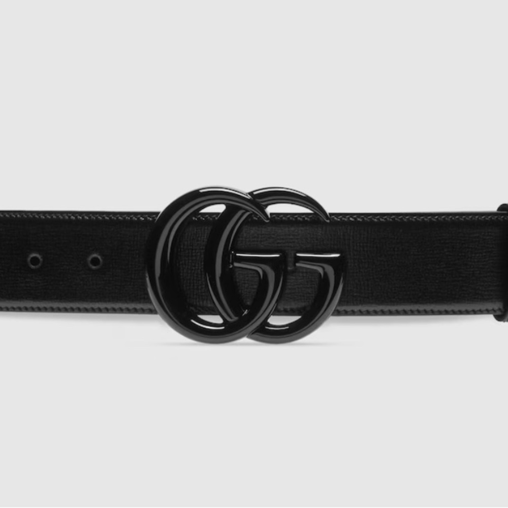 Gucci GG MARMONT BLACK BUCKLE BLACK BELT - Size M-36 W-16